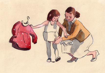 Illustration from 'Our Granddad' by Elena Blaginina, 1961 (gouache on paper)