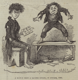 A Sketch from a Ragged School, in London, 1846 (engraving)