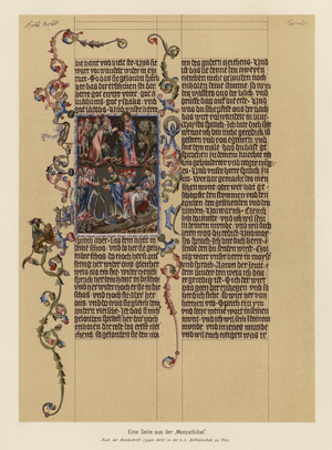 Page from the Wenceslas Bible (colour litho)
