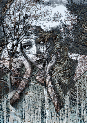 Ritratto invernale in negativo, 2021(digital mixed media)