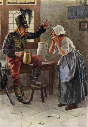 Bad news from the field of Waterloo (colour litho)