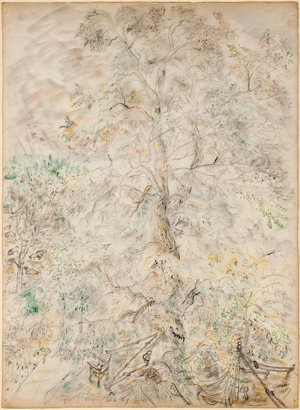 Major Hall's Bothy, 1949 (pencil, crayon and watercolour on paper)