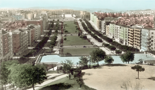 Lisboa, Portugal: Alameda Dom Afonso Henriques park, Postcard, c. 1952