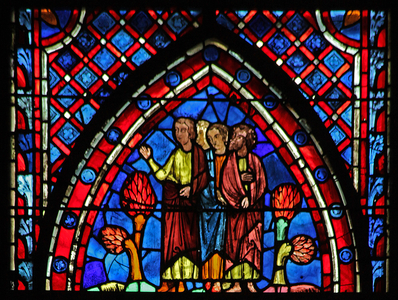Window w7  A Group with trees (stained glass)