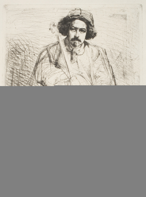 Becquet (The Fiddler), from "A Series of Sixteen Etchings of Scenes on the Thames", 1859-60 (etching, drypoint & roulette)