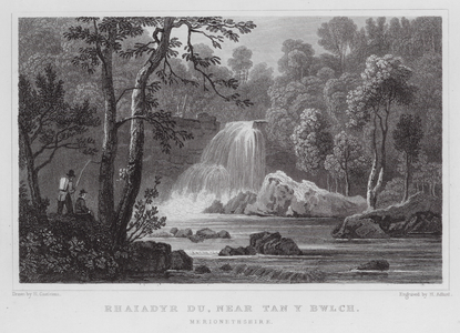 Rhaiadyr Du, near Tan y Bwlch, Merionethshire (engraving)