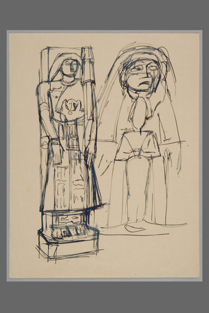 After Egyptian works (pen & ink on paper)
