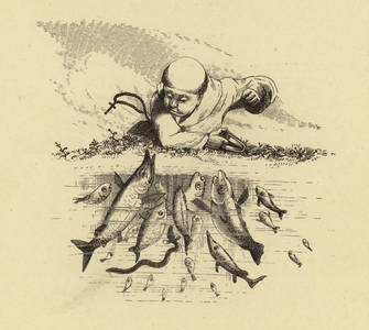Saint Anthonys Sermon To The Fishes, Sancta Clara (engraving)