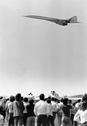 Plane 'Concorde 001' during Le Bourget Air Fair, 1975 (photo)