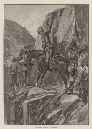 The Trouble in Gilgit, on the March (engraving)