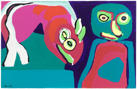 Child with Pretend Animal, 1969 (acrylic on canvas)