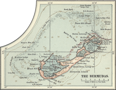 Map of the Bermudas, c.1900 (engraving)