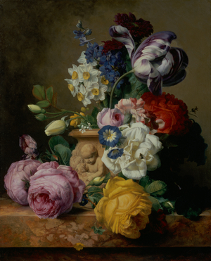 Still Life of Flowers, 1852 (oil on panel)