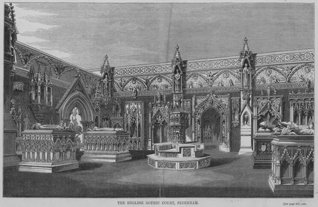 The English Gothic Court, Sydenham (engraving)