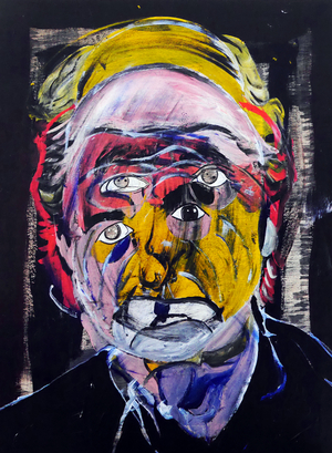Surportrait : Philip Roth, 2021 (oil and acrylic on wood panel)