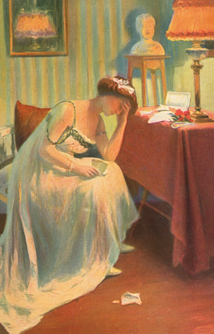 The first grief (colour litho)