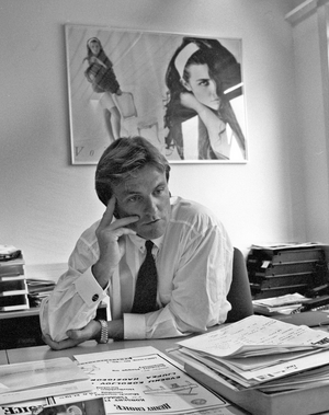 Oslo 19890627 Ola Mæle jumps off the BIK book and creates "Voice of Europe" in an old carpentry factory …, 1989 (photo)