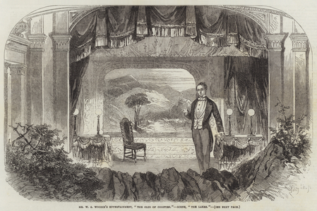 Mr W S Woodin's Entertainment, "The Olio of Oddities", Scene, "The Lakes" (engraving)