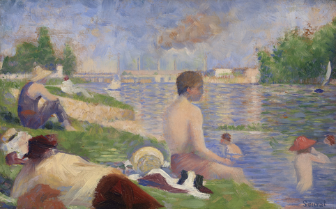 Final Study for Bathers at Asnières, 1883 (oil on panel)