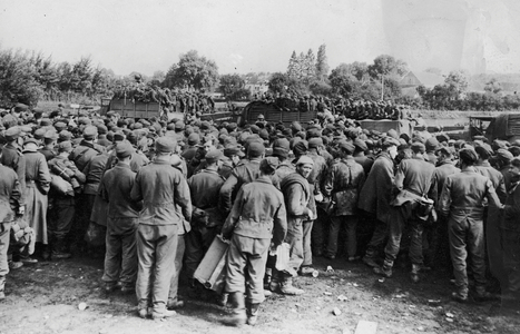 Prisoners Waiting For Transport, 1942 (b/w photo)