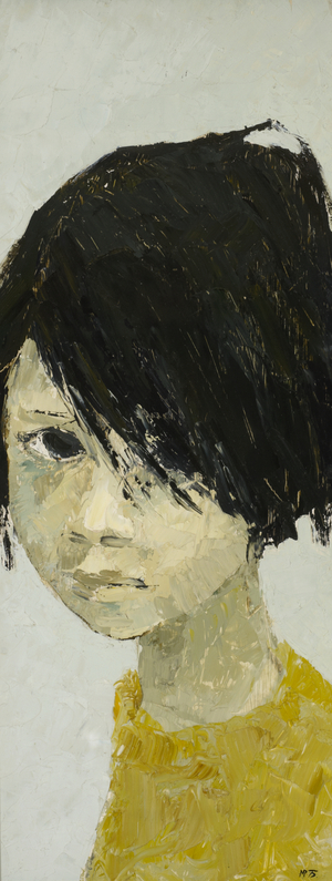 Sad Child with Yellow Clothing, 1975 (oil on hardboard)