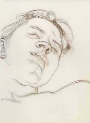 Head and Shoulders of a Girl, 1979 (charcoal on paper)