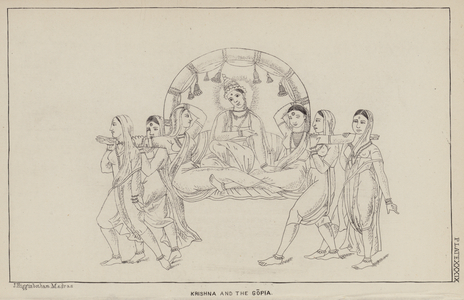 Krishna and the Gopia (engraving)
