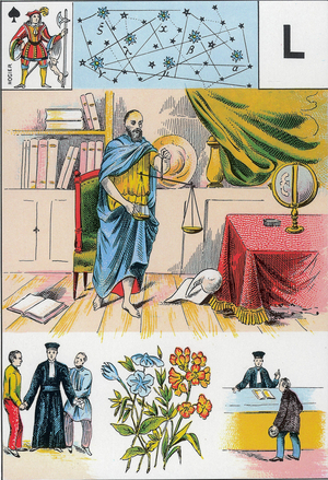The game of Miss Lenormand, game of divinatory card created by Marie-Anne Adelaide Lenormand (1772-1843), cartomancer of JosephineofBeauharnais
