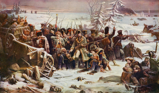 Marshal Ney with the rear guard (colour litho)