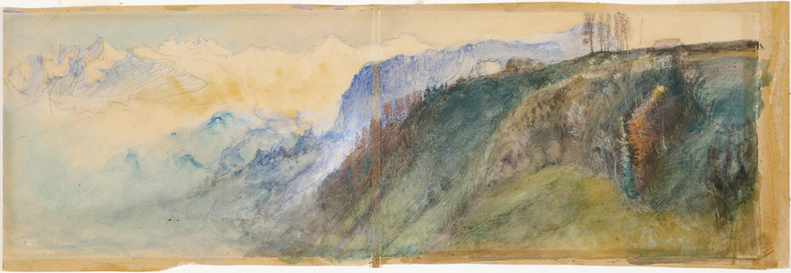 Bernese Oberland (watercolour over pencil on off-white paper)
