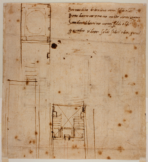 Wall elevations for the Laurentian recess, 16th century (drawing)