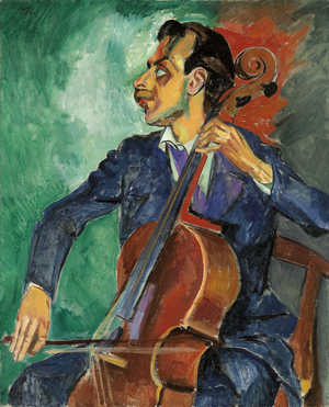 Cello player, or Portrait of Dr, 1919 (oil on canvas)