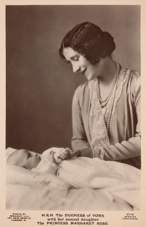 The Duchess of York and Princess Margaret, 1930 (b/w photo)