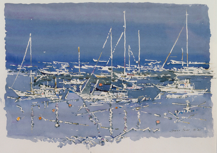 Boats, 1986 (watercolor on paper)