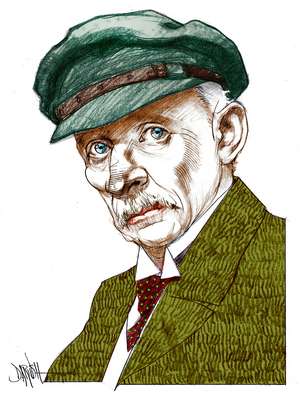 Gustav Meyrink, 2024 (digital coloured pencil drawing)