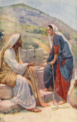 New Testament: The Well of Sychar (colour litho)
