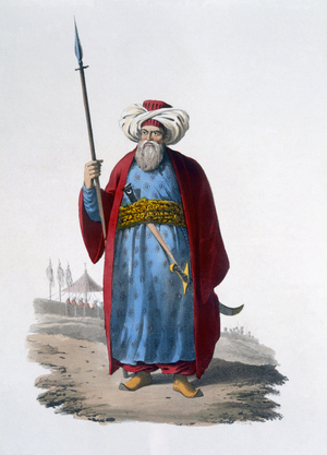 Mameluke Officer, 1818 (coloured aquatint)