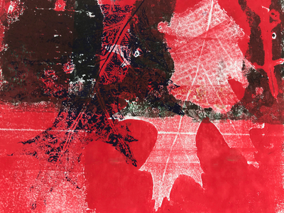 'Red leaf', 2019 (monoprint)