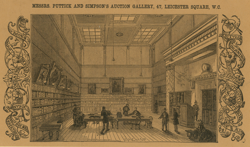 Messrs Puttick and Simpson's Auction Room, Leicester Square (engraving)