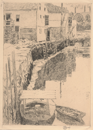 Cos Cob Dock, 1915 (etching)