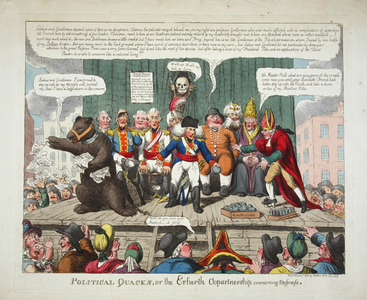 Political Quacks, or the Erfurth Copartnership commencing Business, pub. 1808 (hand coloured engraving)