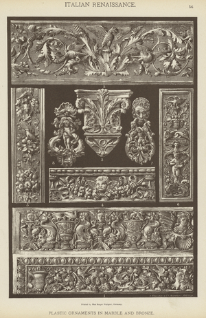 Italian Renaissance, Plastic Ornaments in Marble and Bronze (colour litho)