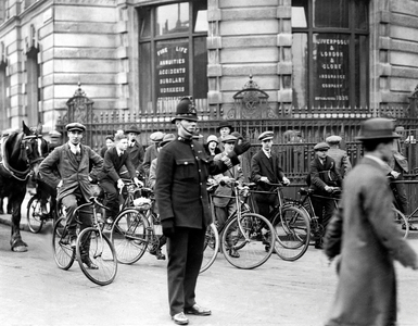 Bikers in line