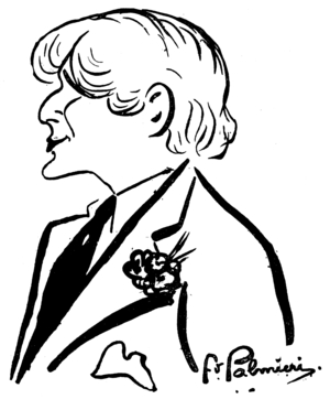 Cartoon by Palmieri of Maurice Rostand, published in French newspaper Bravo" in 1911"