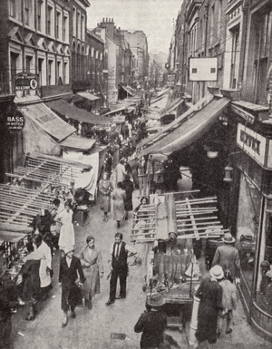 Berwick Street Market, Soho, London (b/w photo)