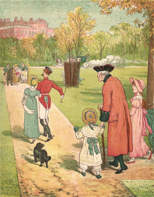 Running to See the Princess (colour litho)