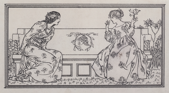 Helena and Hermia, 1895 (pen & ink on paper)
