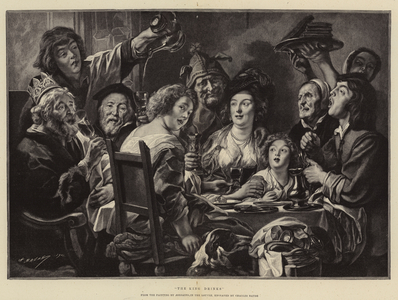 The King drinks (engraving)