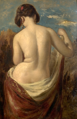 Study of a Half-Nude Figure (oil on canvas)