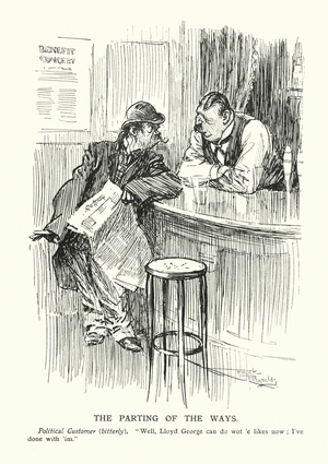 Cartoon by Frank Reynolds (colour litho)